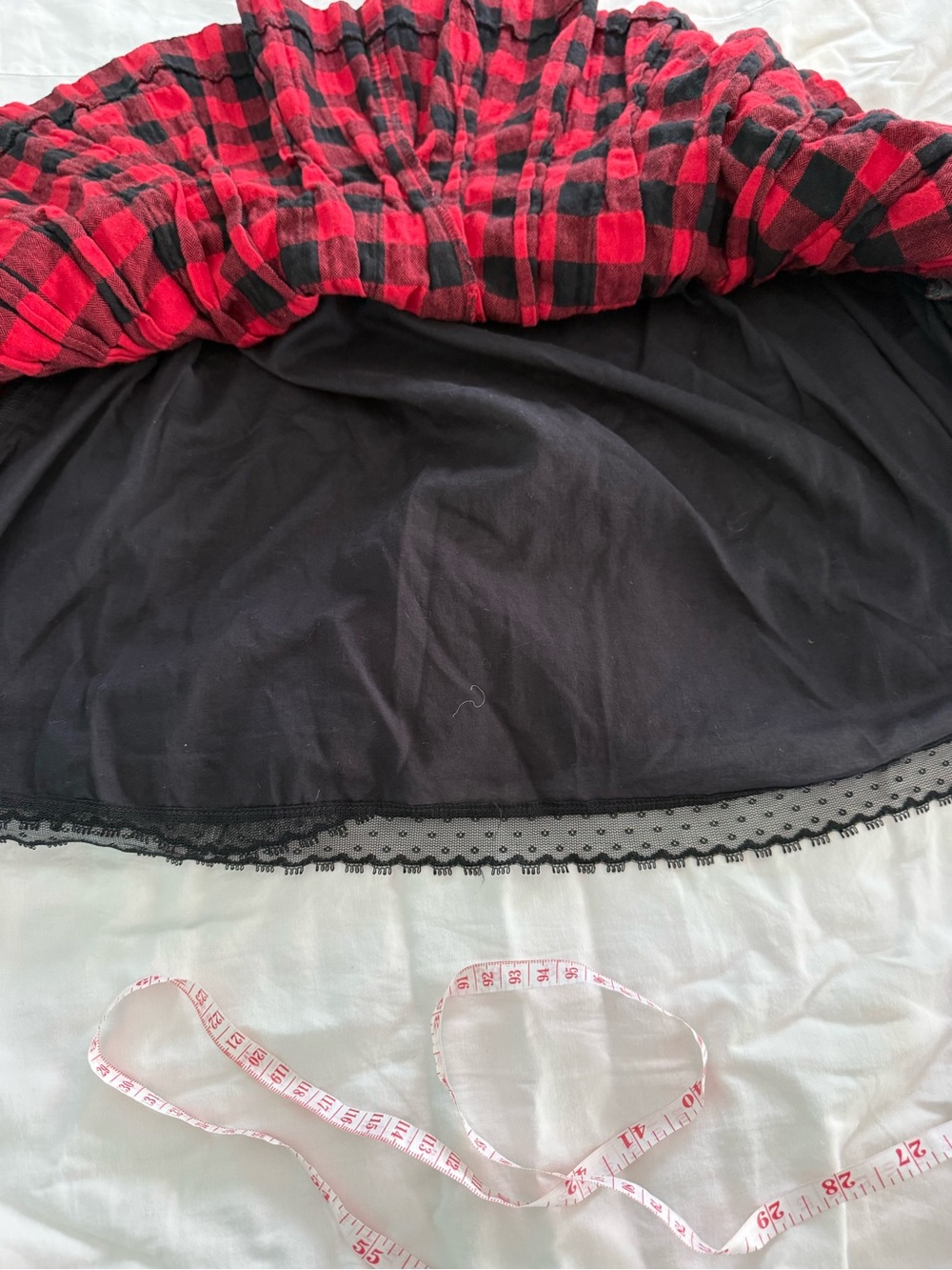 Free People Red and Black Plaid Pleated Mini Skirt with Buckle Straps - Picture 5 of 6